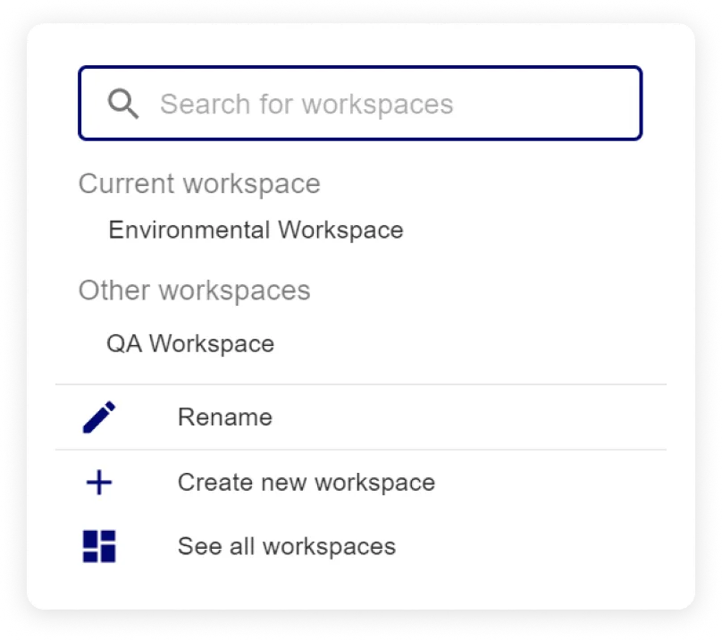 Criar e gerenciar espaços de trabalho